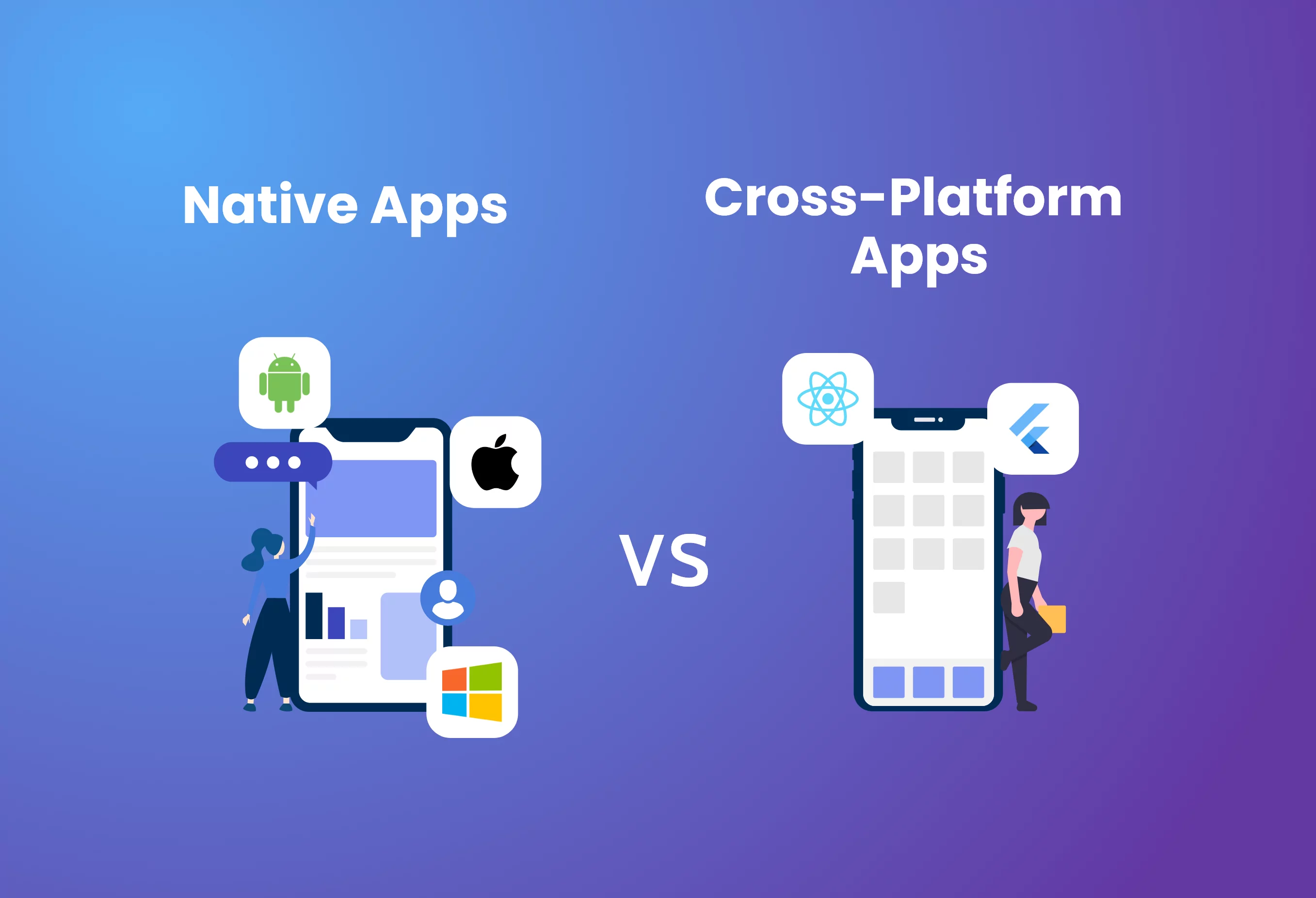 Illustrazione native vs cross platform